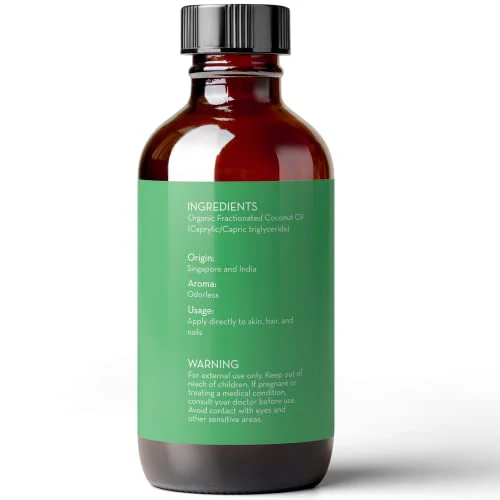 Pure Body Naturals Organic Fractionated Coconut Oil for Skin and Hair, 4 fl oz - Liquid Carrier Oil for Diluting Essential Oils, Hair Growth & Skin Moisturizer - Image 8