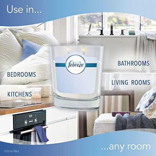 Febreze Scented Air Freshener Candle, Linen and Sky, Home Fragrance, Odor Eliminator for Strong Odors, 6.3 Oz (4 Count) - Image 3