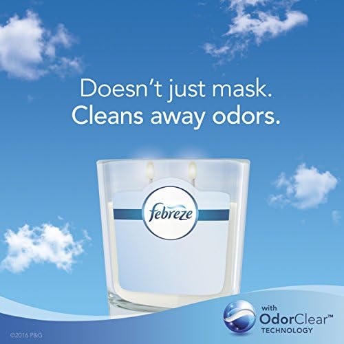 Febreze Scented Air Freshener Candle, Linen and Sky, Home Fragrance, Odor Eliminator for Strong Odors, 6.3 Oz (4 Count) - Image 4