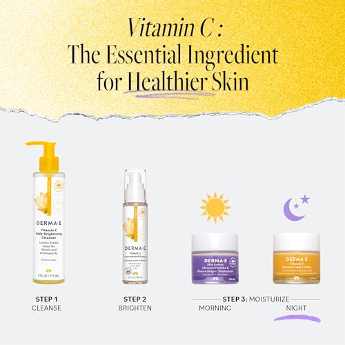 DERMA-E Vitamin C Intense Night Cream – Brightening and Hydrating Facial Skin Renewing Cream – Anti-Aging Overnight Facial Moisturizer, 2 oz - Image 6