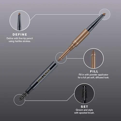 Estée Lauder The Brow Multi-Tasker 3-in-1 Tool | Eyebrow Pencil, Powder and Brush - Image 3