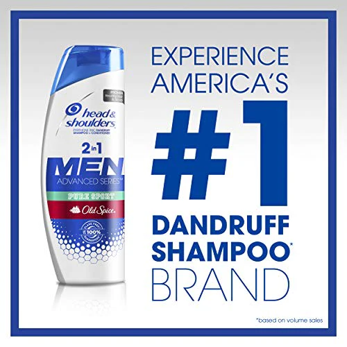 Head & Shoulders Shampoo and Conditioner 2 in 1, Anti Dandruff Treatment and Scalp Care, Old Spice Pure Sport for Men, 23.7 fl oz, Twin Pack - Image 3