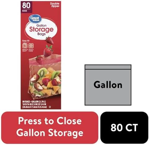 Great Value Double Zipper Gallon Size Storage Bags & 80 count - Image 2