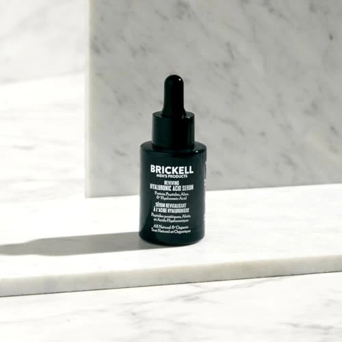 Brickell Men's Anti Aging Hyaluronic Acid Serum for Face, Reviving Day Serum for Men, Natural and Organic Face Serum with Protein Peptides to Restore Firmness and Collagen, 1 Ounce, Scented - Image 3