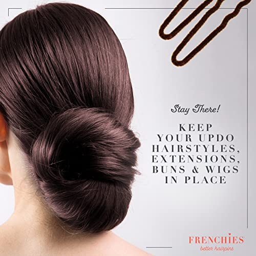 Frenchies French Twist Hair Pin, Ultra Flocked Extra Soft French Hair Pins for Women, Wedding, Updo Extensions, or Wig, 20 Count, Brown - Image 6