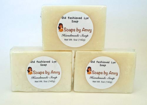 Old Fashioned Lye Soap Organic Natural Handmade Bar for Face and Body - 3 pack - Image 3