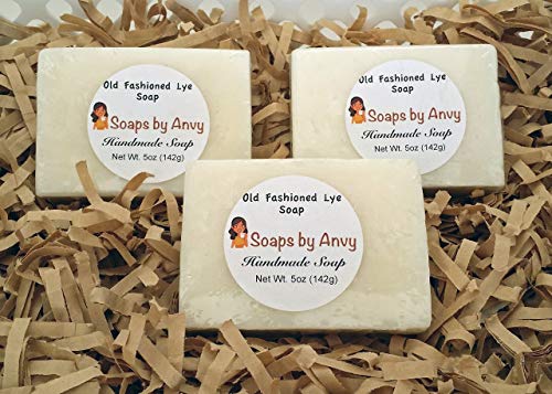 Old Fashioned Lye Soap Organic Natural Handmade Bar for Face and Body - 3 pack - Image 5
