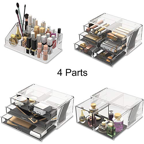 READAEER Makeup Cosmetic Organizer Storage Drawers Display Boxes Case with 12 Drawers(Clear) - Image 5