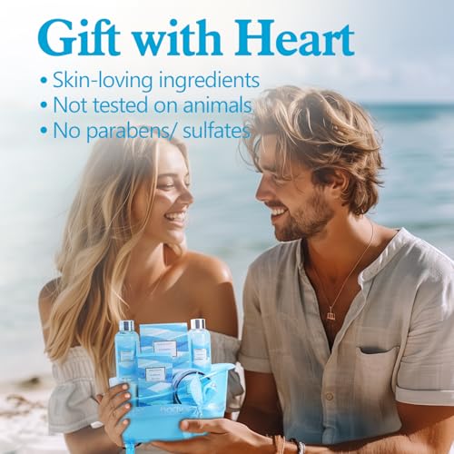 Bath and Body Gift Set for Women, Body & Earth Ocean Gift Basket, 7 Pcs Bath Sets for Women Gift with Bubble Bath, Body Lotion, Scented Candle, Spa Kit for Women, Christmas Gifts for Mom - Image 6