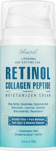 Ebanel Retinol Cream for Face with Collagen, Peptides, Niacinamide, Ceramides, Retinol Moisturizer with Vitamin C & B5, Hyaluronic Acid, Pore Minimizer Anti Aging Wrinkle Cream for Women and Men