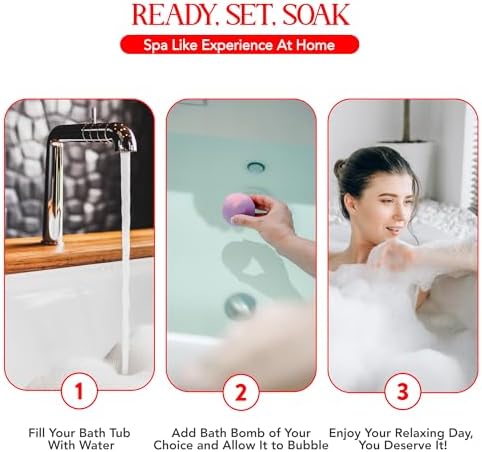 12 Bath Bombs for Women Gift Set – 3 Oz Handmade Large Bath Bombs Perfect for Bubble Spa Relaxing Her/Him, Wife – Organic Bath Bombs Fizzies with Moisturizing Shea Butter, Valentines Day Gift - Image 4