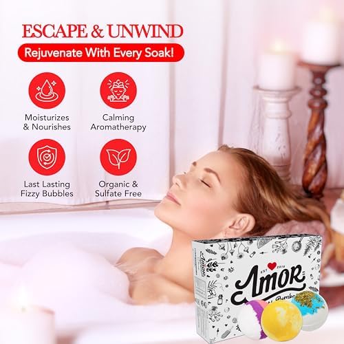 12 Bath Bombs for Women Gift Set – 3 Oz Handmade Large Bath Bombs Perfect for Bubble Spa Relaxing Her/Him, Wife – Organic Bath Bombs Fizzies with Moisturizing Shea Butter, Valentines Day Gift - Image 5