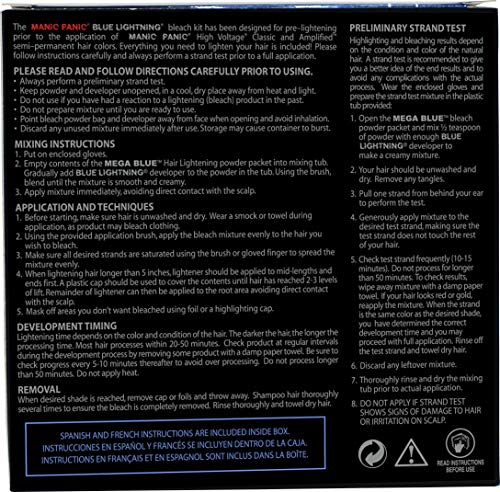 MANIC PANIC Blue Lightning Hair Bleaching Kit - (Super Strength) - 30 Volume Cream Developer With Mega Blue Toner Powder - Neutralizes Warm Tones, Lifts up to 5 Levels of Lightening - Hair Lightener - Image 3