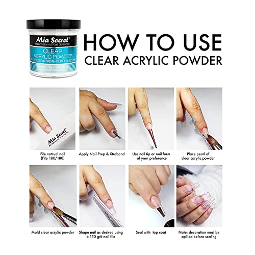 Mia Secret Clear Acrylic Powder (2oz) - Image 3