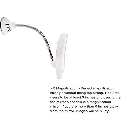SunplusTrade Makeup Mirror with LED Lights and Magnification, Portable Cordless Design Suction Cup Mirror for Home and Travel with Flexible Gooseneck to Adjust to Any Position Easily - Image 3