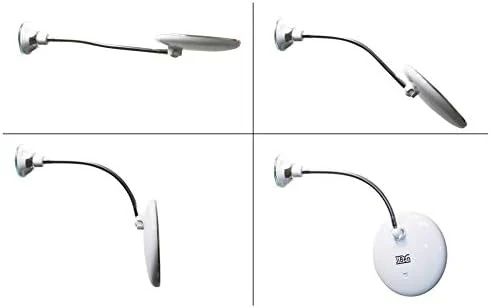 JiBen Flexible Gooseneck LED Lighted 10X Magnifying Makeup Mirror with Power Locking Suction Cup and 360 Degree Swivel, Portable Cordless Travel and Home Bathroom Vanity Mirror - Image 2