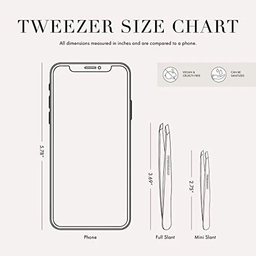 Tweezerman Mini Slant and Point Tip Tweezer - Tweezers Set for Eyebrows, Facial Hair, Ingrown Hairs - Image 5