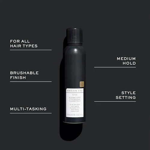 Kristin Ess Hair Refine Signature Finishing Hairspray for Hair Styling - Flexible Hold, Brushable Texture, Style Support for Straight, Textured, Wavy or Curly hair, Vegan, 7.5 oz - Image 4