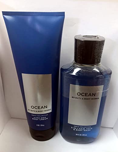 Bath & Body Works Men's Collection Ultra Shea Body Cream & 2 in 1 Hair and Body Wash OCEAN. - Image 3