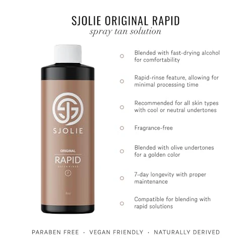 SJOLIE Rapid Spray Tan Solution - Ultra One Hour Express Tan - Olive Base | Sunless Tanner for a Fast Drying, Vegan-Friendly, Radiant Glow (8oz) - Image 2