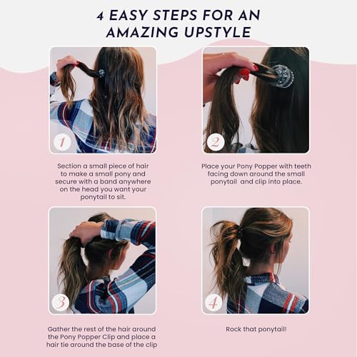 Pony Popper Hair Clip - Ultimate Solution for Full, Voluminous, and Natural Ponytails with Minimal Effort - Versatile Hair Clip for All Hair Types (Clear) - Image 3