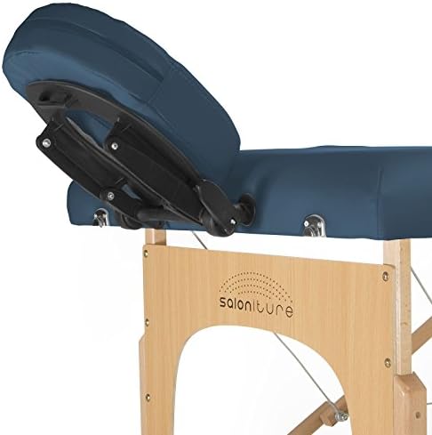 Saloniture Professional Portable Folding Massage Table with Carrying Case - Blue - Image 2