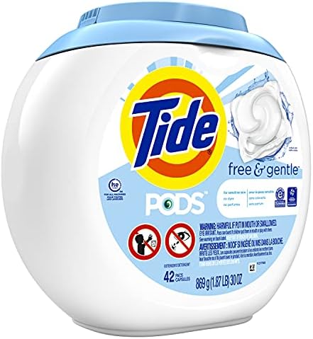 Tide Pods Liquid Detergent Pacs, Free & Gentle, 42 Count (Pack of 4) (Packaging May Vary) - Image 2