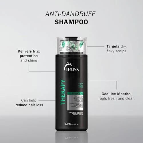 TRUSS Therapy Shampoo - Anti Dandruff Shampoo + Dry Scalp Treatment - Help Prevent Hair Loss and Reduce Oiliness While Protecting Against Dandruff and Allergies (300 ml) - Image 2