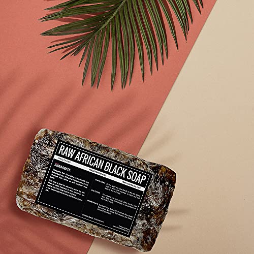 Raw African Black Soap Bar - For All Skin Types - Face, Body, Hair Soap Bulk Bars (1 Pound) - Image 5