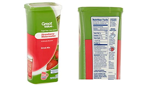 Great Value Drink Mix, Sugar Free, Early Rise Orange, Orange Strawberry Banana and Strawberry Watermelon a Bundle of 3 flavor Canisters. (Canister Designs May Vary) - Image 4