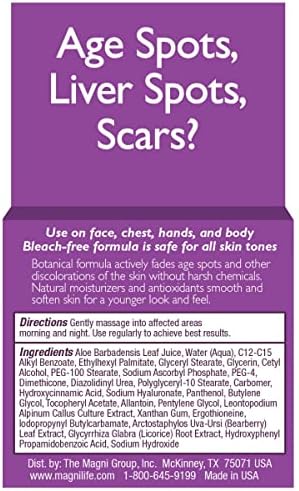MagniLife Dark Spot Cream, Natural Treatment Diminishes Sun-Damage, Liver Spots, Freckles & Discoloration For Younger Looking Skin - Fader & Corrector For Face, Chest, Hands & Body - 2oz - Image 5