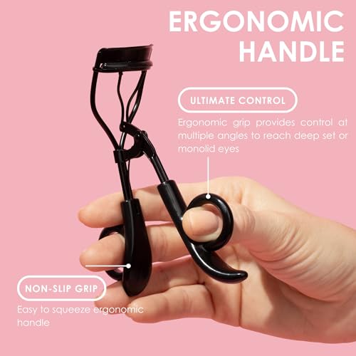 JAPONESQUE Pro Performance Lash Curler with Natural Arch for Sweeping Volume on Natural or False Lashes, Holds Curl for up to 8 Hours, Includes 1 Refill Pad - Image 3