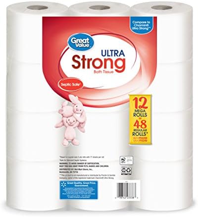 Great Value Ultra Strong Toilet Tissue Paper, 12 Mega Rolls - Image 2