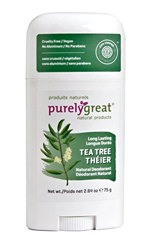 Natural Deodorant Stick - Tea Tree - EWG Verified™ - Vegan, Cruelty Free - No Aluminum, No Parabens - Essential Oils