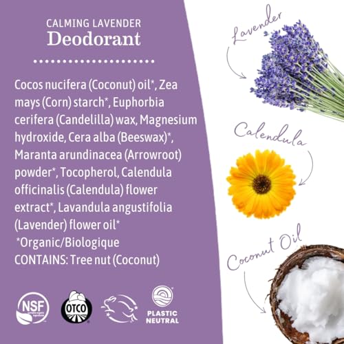 Earth Mama Calming Lavender Deodorant | Safe for Sensitive Skin, Pregnancy and Breastfeeding, Contains Organic Lavender, Calendula and Coconut Oil, No Baking Soda or Aluminum, 2.65-Ounce (2-Pack) - Image 6