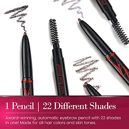 ybf Beauty Eyebrow Pencil - Universal Automatic Brow Pencil With Spoolie Brush - Perfect Eyebrow Makeup Shaper and Filler For Women - All Hair Colors & Skin Tones - Taupe Eyebrow Liner - 0.005 Oz - Image 2