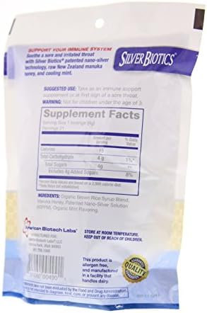 American Biotech Labs Silver Biotics Silver Lozenges w/60ppm SilverSol and Manuka Honey, Mighty Manuka Mint (21 Count) (2 Pack) - Image 5