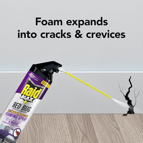 Raid Max Bed Bug Crack & Crevice Extended Protection Foaming Spray, Kills Bed Bugs for up to 8 weeks on Laminated Woods and Surfaces, 17.5 oz - Image 6