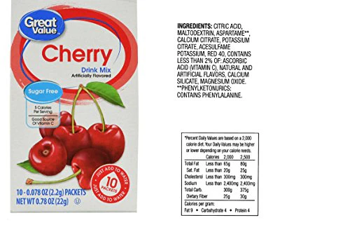 Great Value Low Calorie Sugar-Free Drink Mixes Variety Fruit Flavor 3-Box Bundle (Cherry,Grape,Orange Early Rise, 3-Pack) - Image 4