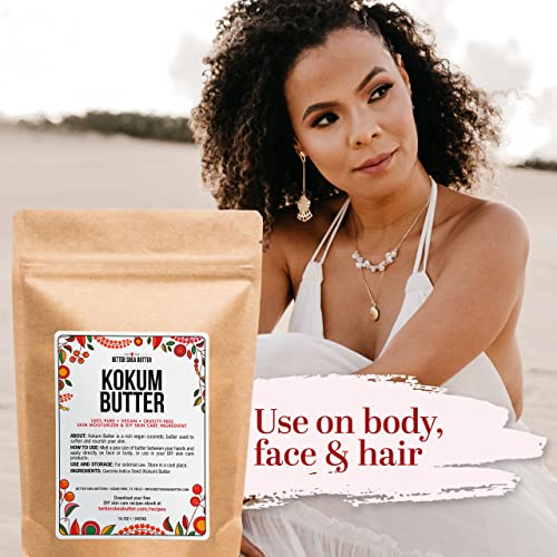 Better Shea Butter Raw Kokum Butter Unrefined - Body Butter Bar for Soap Making and DIY Butter, Skin and Hair Products - Pure, Unscented Skin Butter for Lotion Base - Kokum Butter 8 oz Block - Image 3