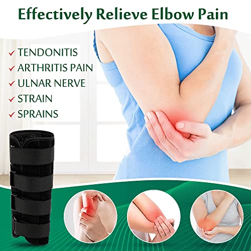 Elbow Splint Tendonitis Elbow Brace Ulnar Nerve Cubital Tunnel Brace for Sleeping Elbow Immobilizer Arm Splint Support for Pain Relief Arthritis Elbow Sleeve Tennis Brace for Men Women (Medium) - Image 6