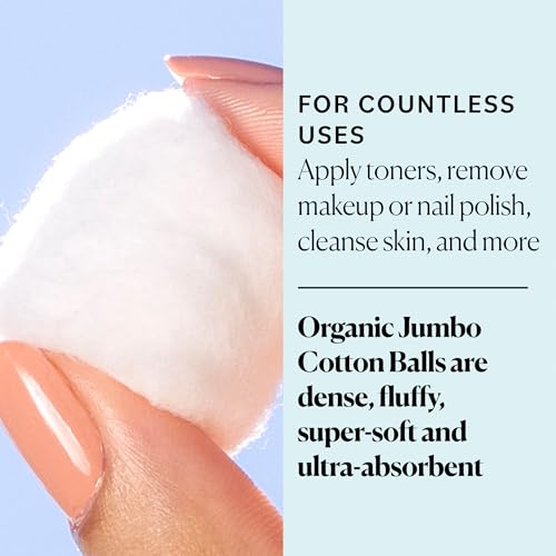 Sky Organics Organic Jumbo Cotton Balls for Sensitive Skin, 100% Pure Organic Cotton Sustainably Grown, Chlorine Free, Hypoallergenic, Ultra-Soft and Absorbant for Beauty&Personal Care, 300 ct - Image 3