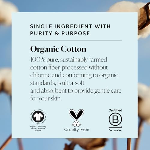 Sky Organics Organic Jumbo Cotton Balls for Sensitive Skin, 100% Pure Organic Cotton Sustainably Grown, Chlorine Free, Hypoallergenic, Ultra-Soft and Absorbant for Beauty&Personal Care, 300 ct - Image 5