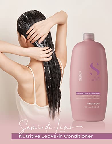 Alfaparf Milano Semi Di Lino Moisture Nutritive Leave-in Sulfate Free Conditioner for Dry Hair - Professional Salon Quality - SLS, Paraben and Paraffin Free - Safe on Color Treated Hair - Image 3