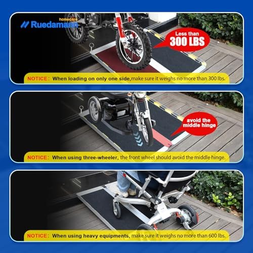 Ruedamann 4FT Wheelchair Ramp, Portable Wheelchair Ramp for Home Entrance, 30-1/4" Wider Design, Non-Slip Aluminum Folding Ramps for Wheelchairs, Strollers, Scooters, Stairs, Curbs, Doorways - Image 8