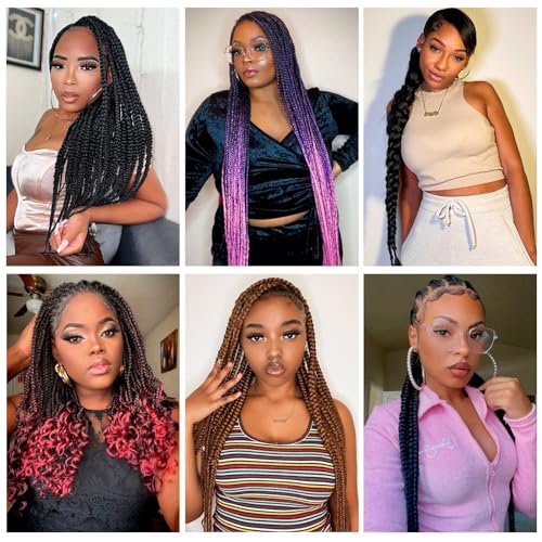 Pre-stretched Braiding Hair - 22 Inch 8 Packs Blonde Long Braiding Hair For Twist or Box Braids, Yaki Texture Hot Water Setting Synthetic Braiding Hair Extensions (22 Inch, #27-8P) - Image 6