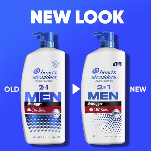 Head & Shoulders Mens 2 in 1 Dandruff Shampoo and Conditioner, Anti-Dandruff Treatment, Old Spice Swagger for Daily Use, Paraben Free, 31.4oz, 2 PACK - Image 7
