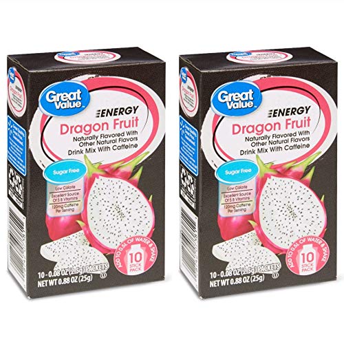 Great Value Energy Drink Mix, Dragon Fruit, Sugar-Free, 0.88 oz (Pack of 2)