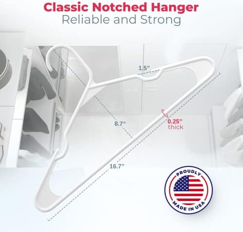 30pk Made in USA Plastic Clothes Hangers Bulk | 20 30 50 100 Pack Available | Laundry Clothes Hanger | Coat Hangers Plastic | Heavy Duty Plastic Hanger for Closet Hangars | Mainstays Hangers (Black) - Image 2