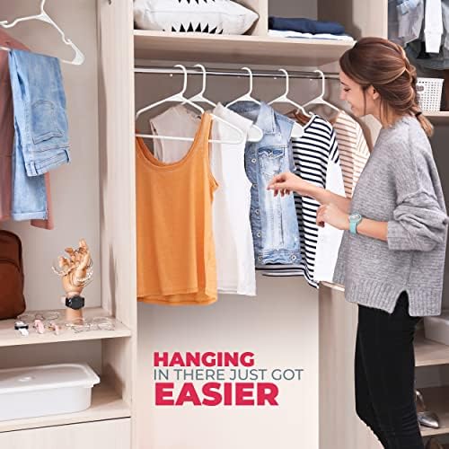 30pk Made in USA Plastic Clothes Hangers Bulk | 20 30 50 100 Pack Available | Laundry Clothes Hanger | Coat Hangers Plastic | Heavy Duty Plastic Hanger for Closet Hangars | Mainstays Hangers (Black) - Image 5